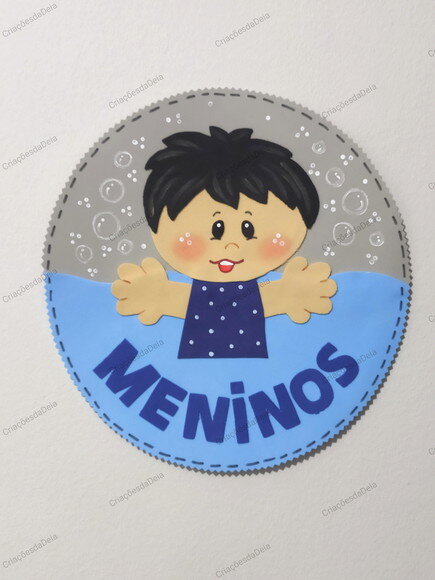 Kit 2 Placa para Porta de Banheiro - Meninos e Meninas