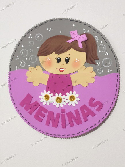 Kit 2 Placa para Porta de Banheiro - Meninos e Meninas