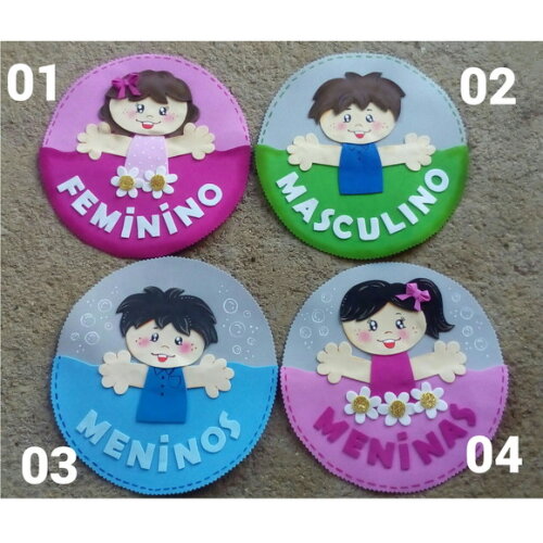 Kit 2 Placas para Porta de Banheiro em Eva