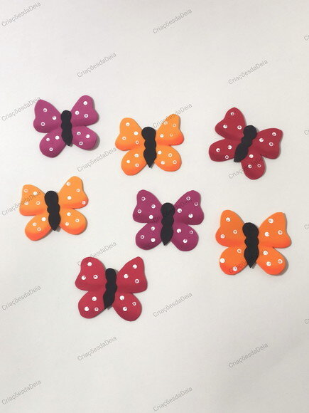 Kit 30 Peças Flores e Borboletas Pequenas de Eva