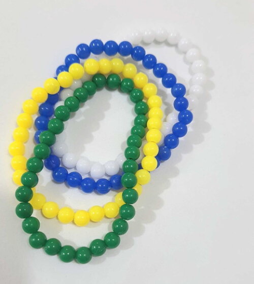 Kit 4 Pulseiras Brasil de Micangas Bijuterias Torcedor