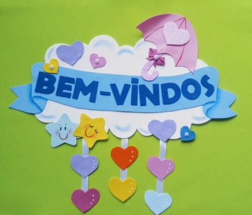 Kit 5 Peças para Sala de Aula -tema "chuva de Amor"