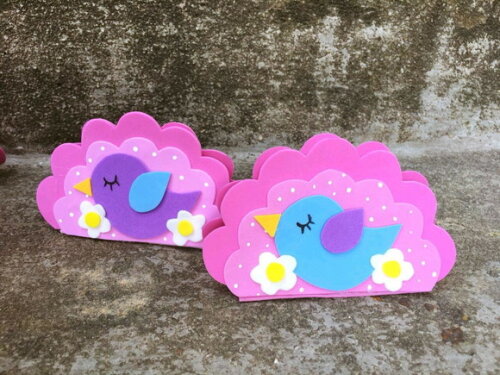 Kit 5 Porta Guardanapos Festa Infantil Tema Passarinhos
