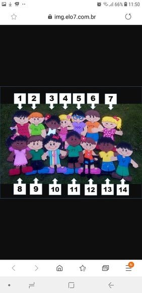 Kit 8 Crianças de 45 a 55 cm para Mural em Eva