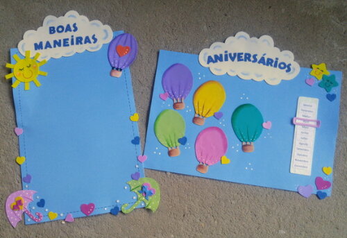 Kit 7 Peças para Sala de Aula -tema "chuva de Amor"