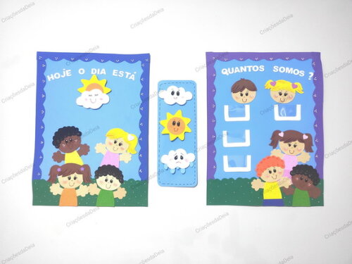 Kit 8 Peças para Sala de Aula em Eva -tema crianças