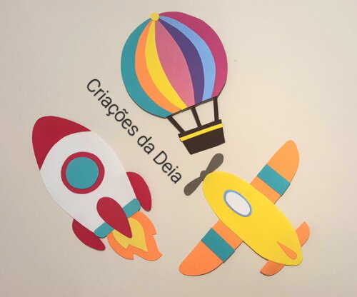 Kit Balão, Avião e Foguete Avulsos 30 cm Cada em Eva