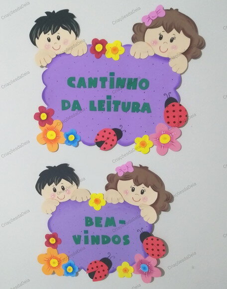Kit Bem Vindos e Cantinho da Leitura para Sala de Aula Eva