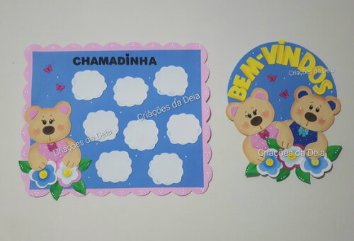 Kit Bem Vindos e Chamadinha em Eva Ursinhos