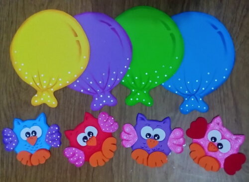 Kit Corujas Aniversariantes para Enfeitar Sala de Aula