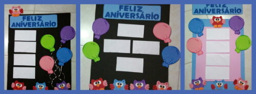 Kit Corujas Aniversariantes para Enfeitar Sala de Aula