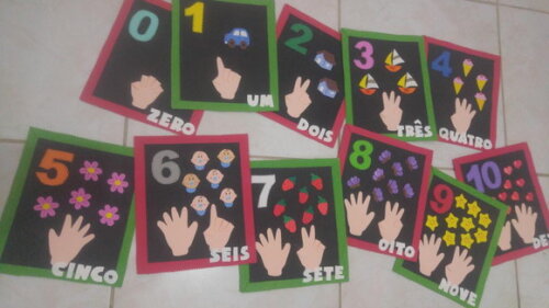 Kit de Numerais 0 a 10 Por Extenso de Eva para Sala de Aula