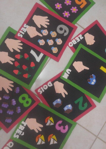 Kit de Numerais 0 a 10 Por Extenso de Eva para Sala de Aula