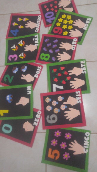Kit de Numerais 0 a 10 Por Extenso de Eva para Sala de Aula
