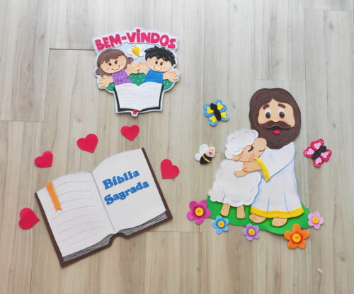 Kit Decoração Tema Bíblico para Crianças - Jesus Te Ama