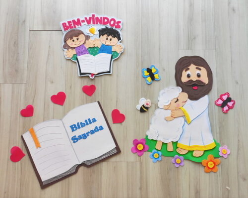Kit Decoração Tema Bíblico para Crianças - Jesus Te Ama