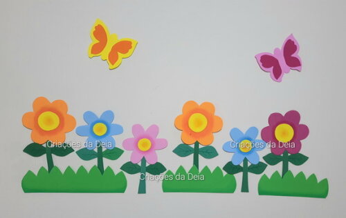 Kit Jardim Painel de Flores e Borboletas Grande de Eva