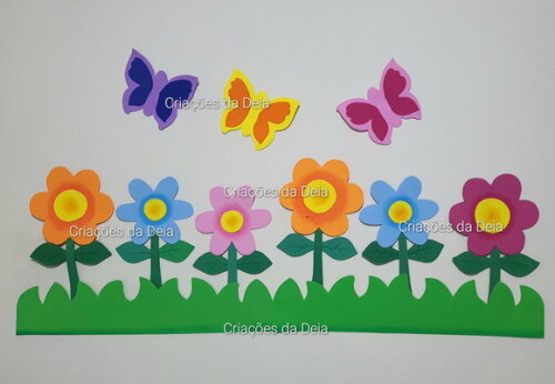 Kit Jardim Painel de Flores e Borboletas Grande de Eva