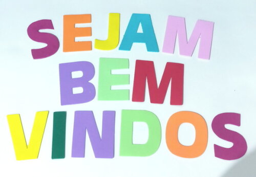 Kit Letras Coloridas Sejam Bem Vindos em Eva - 7.5cm Cada