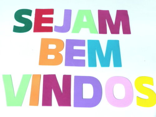 Kit Letras Coloridas Sejam Bem Vindos em Eva - 7.5cm Cada