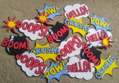 Kit Mulher Maravilha x Super Homem (EVA) para sala de aula