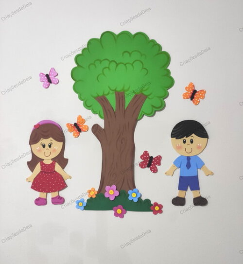 Kit Mural Crianças e Árvore (55 Cm)