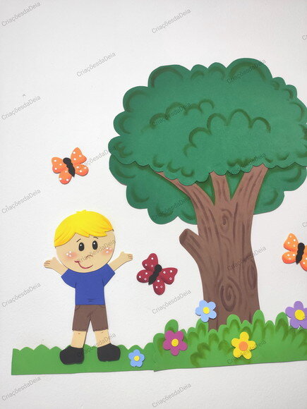 Kit Mural Crianças e Árvore (55 Cm)