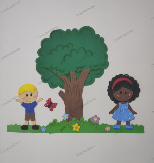 Kit Mural Crianças e Árvore (55 Cm)