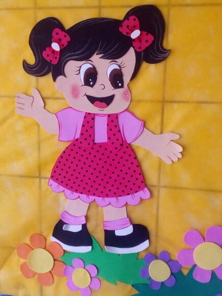 Kit para enfeitar painéis /mural de sala de aula - 2 Menina