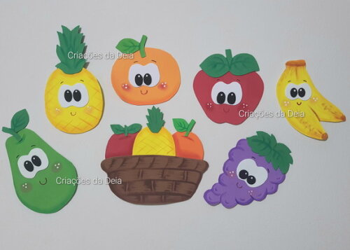 Kit para Enfeitar Refeitório. Alimentação Saudável Frutas