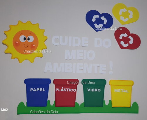 Kit para Mural de Reciclagem e Meio Ambiente Grande em Eva