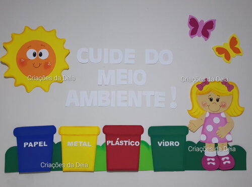 Kit para Painel de Meio Ambiente e Reciclagem Grande em Eva
