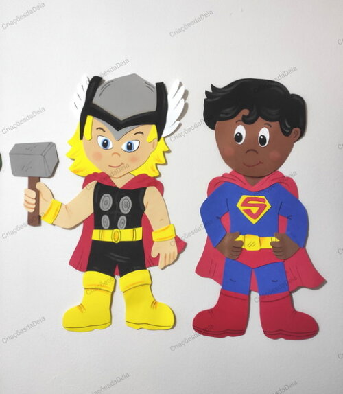 Kit Super Heróis Kids (eva) 4 Herois + Brindes
