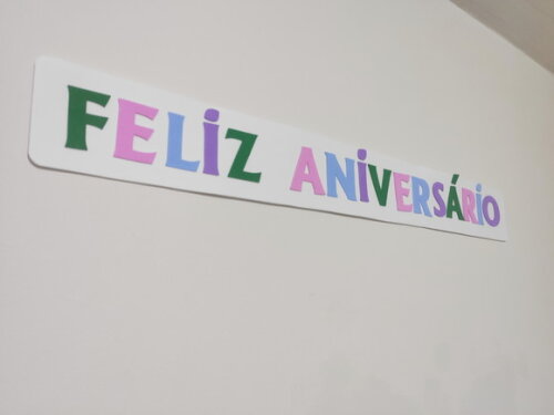 Letreiro de Feliz Aniversário Colorido para Painel - em Eva