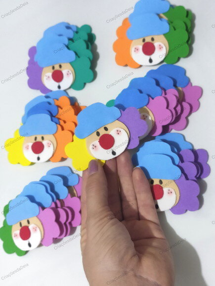 Mini Palhacinhos em Eva _ Kit com 15 Unidades