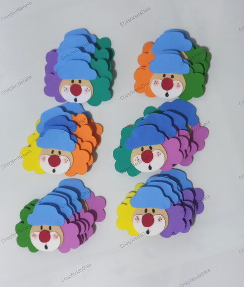 Mini Palhacinhos em Eva _ Kit com 15 Unidades