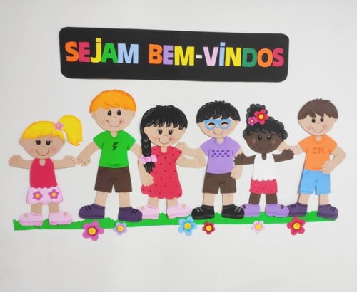 Mural Boas Vindas para Escola - Crianças Volta as Aulas