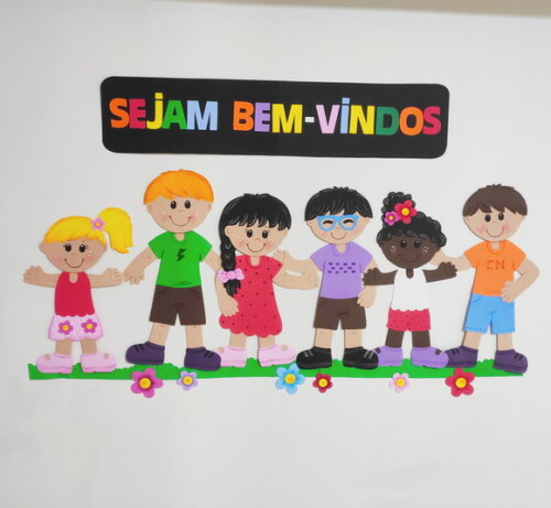 Mural Boas Vindas para Escola - Crianças Volta as Aulas