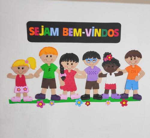 Mural Boas Vindas para Escola - Crianças Volta as Aulas