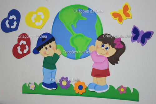 Mural Cuide do Meio Ambiente Grande 110 cm em Eva