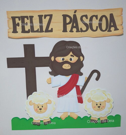 Mural da Páscoa Grande com Jesus em Eva 1 Metro