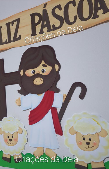 Mural da Páscoa Grande com Jesus em Eva 1 Metro
