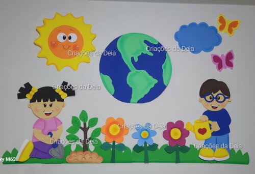 Mural de Meio Ambiente Grande 120 cm Kit em Eva