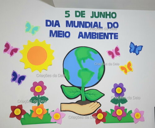 Mural Dia Mundial do Meio Ambiente Grande 142 cm em Eva