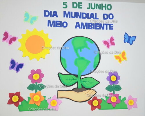 Mural Dia Mundial do Meio Ambiente Grande 142 cm em Eva