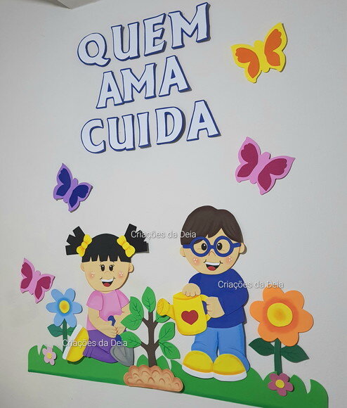 Mural do Meio Ambiente Grande Crianças Cuidando 100cm em Eva
