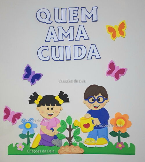 Mural do Meio Ambiente Grande Crianças Cuidando 100cm em Eva