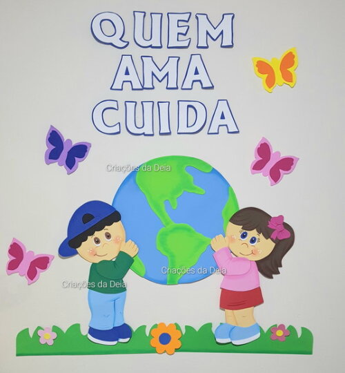 Mural do Meio Ambiente Grande Crianças Kit 105cm em Eva