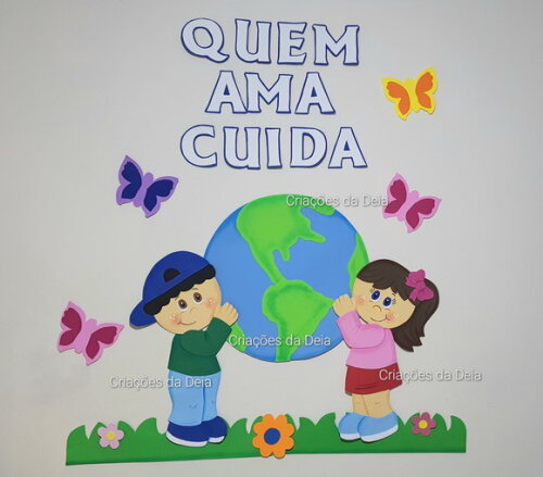 Mural do Meio Ambiente Grande Crianças Kit 105cm em Eva