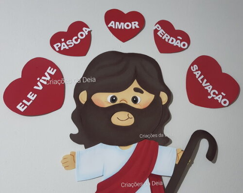 Mural Jesus e a Ove, Páscoa e Ressurreição 83 x 80 cm em Eva